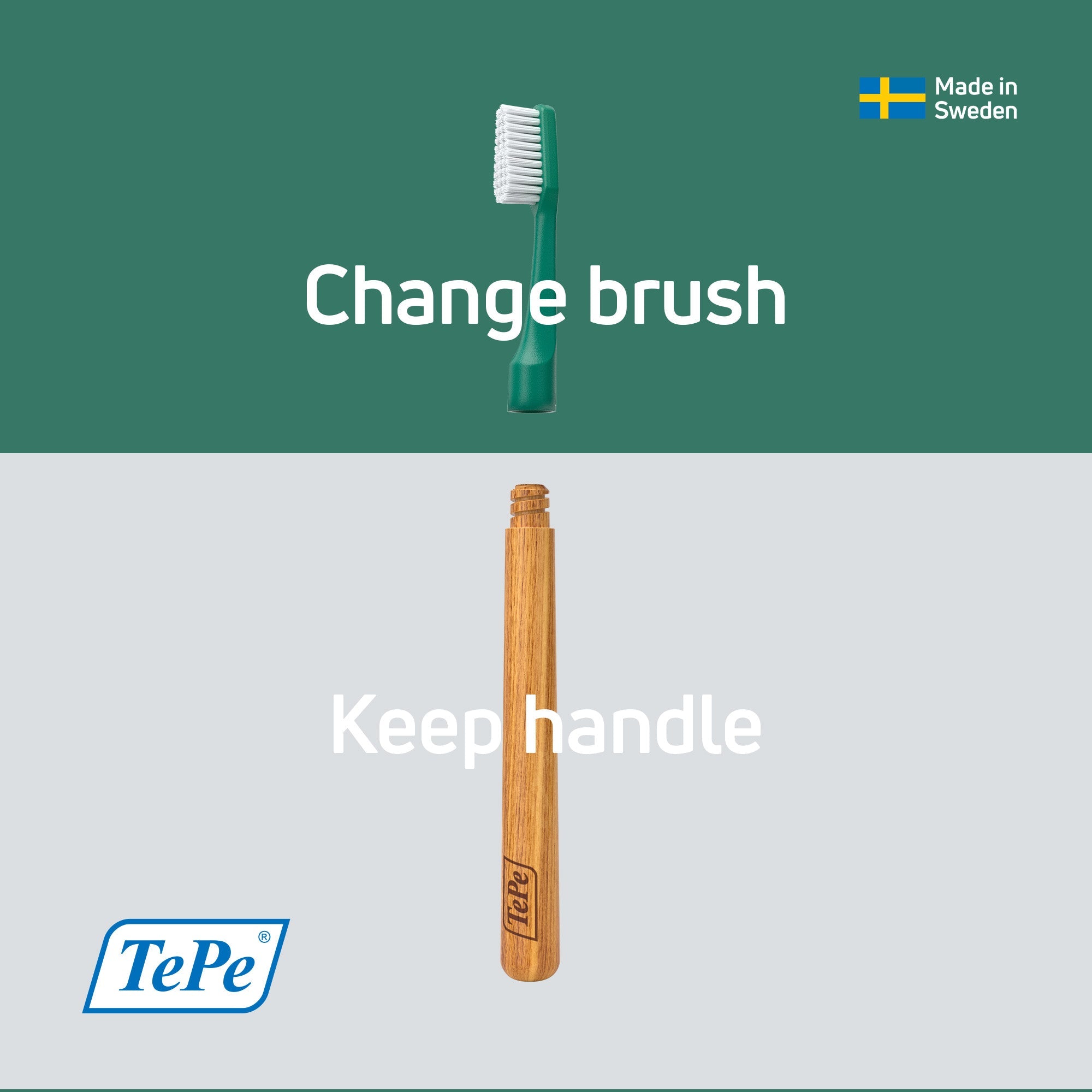 TePe Choice™ Toothbrush - (with 3 Replaceable Brush Heads)